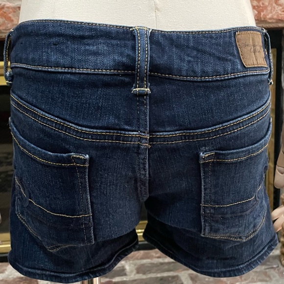 American Eagle high rise dark wash blue jean shorts / 00 / Excellent condition - Picture 8 of 17